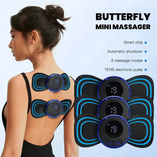 1PC Smart Mini Neck Massager Sticker USB Rechargeable Multi-function Massage Device Portable Shoulder & Neck Massager