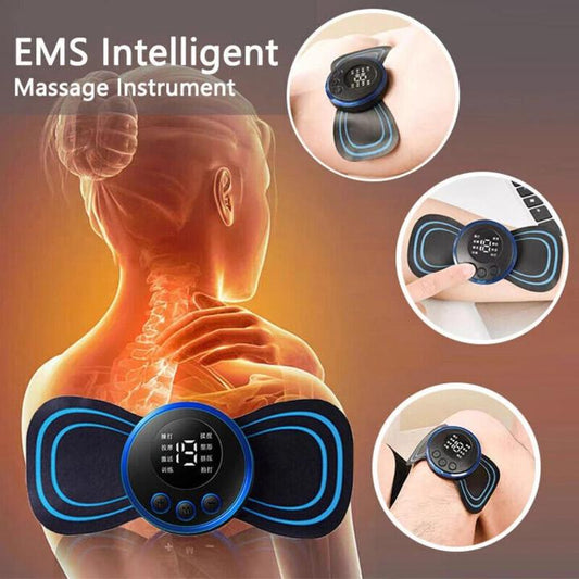 1PC Smart Mini Neck Massager Sticker USB Rechargeable Multi-function Massage Device Portable Shoulder & Neck Massager